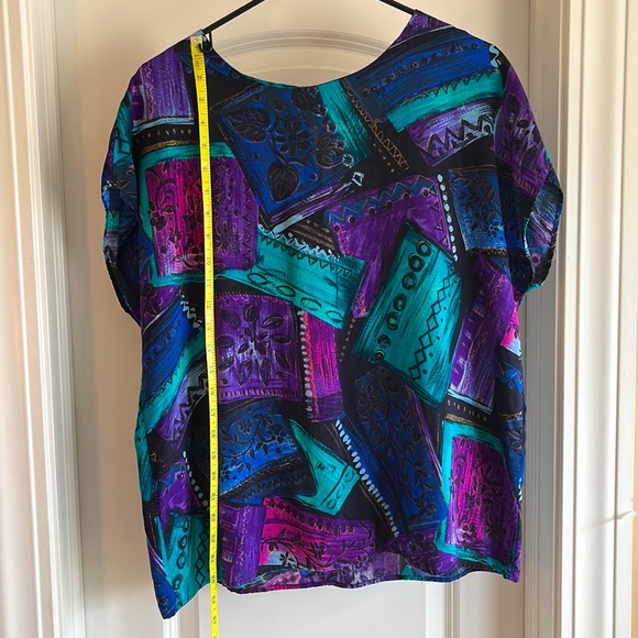 XL Vintage 80’s 90’s abstract graphic blouse - Picture 7 of 7